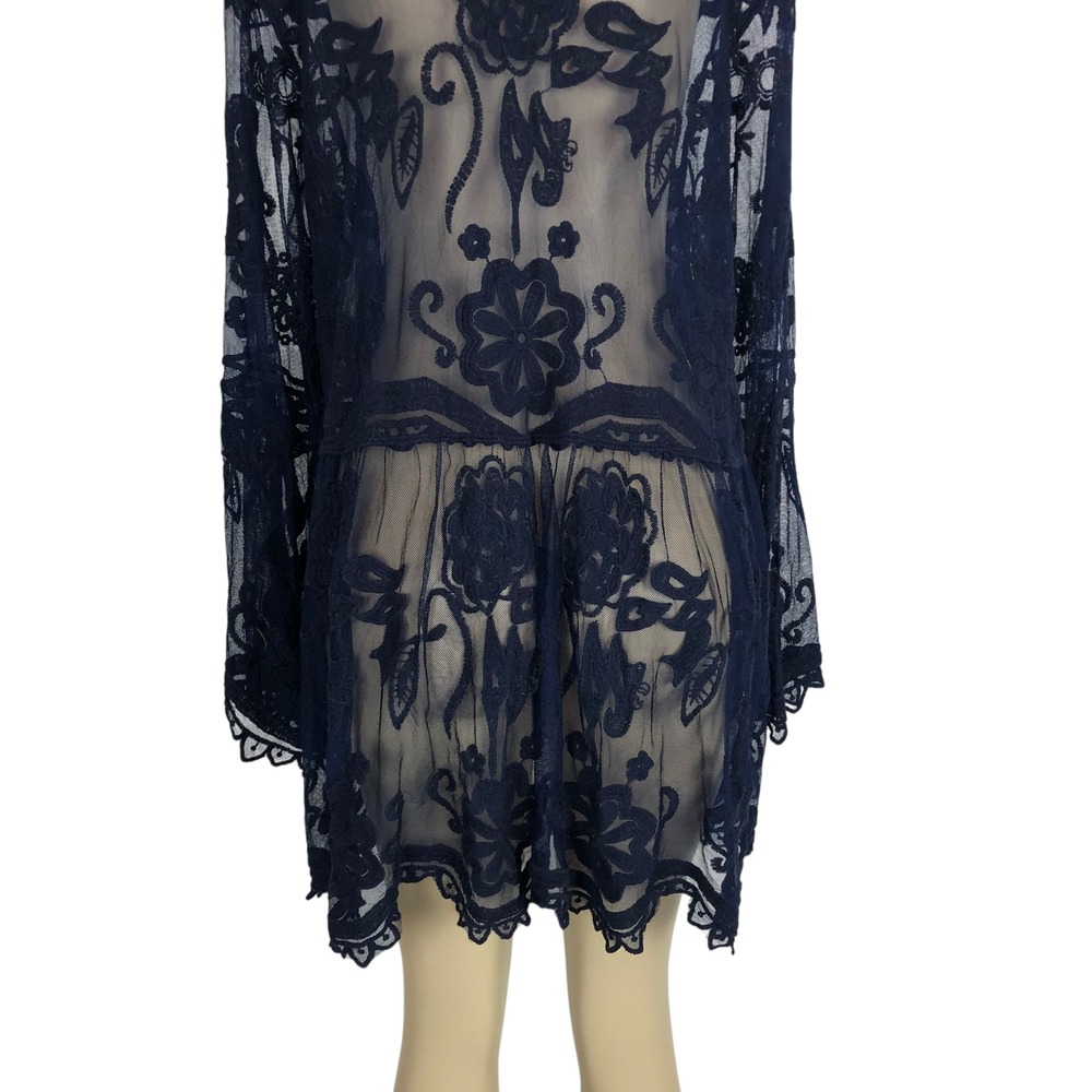 Lane Bryant Sheer Lace Flare Sleeve Babydoll Tunic Top 18/20 Whimsigoth Witchy - Picture 9 of 13